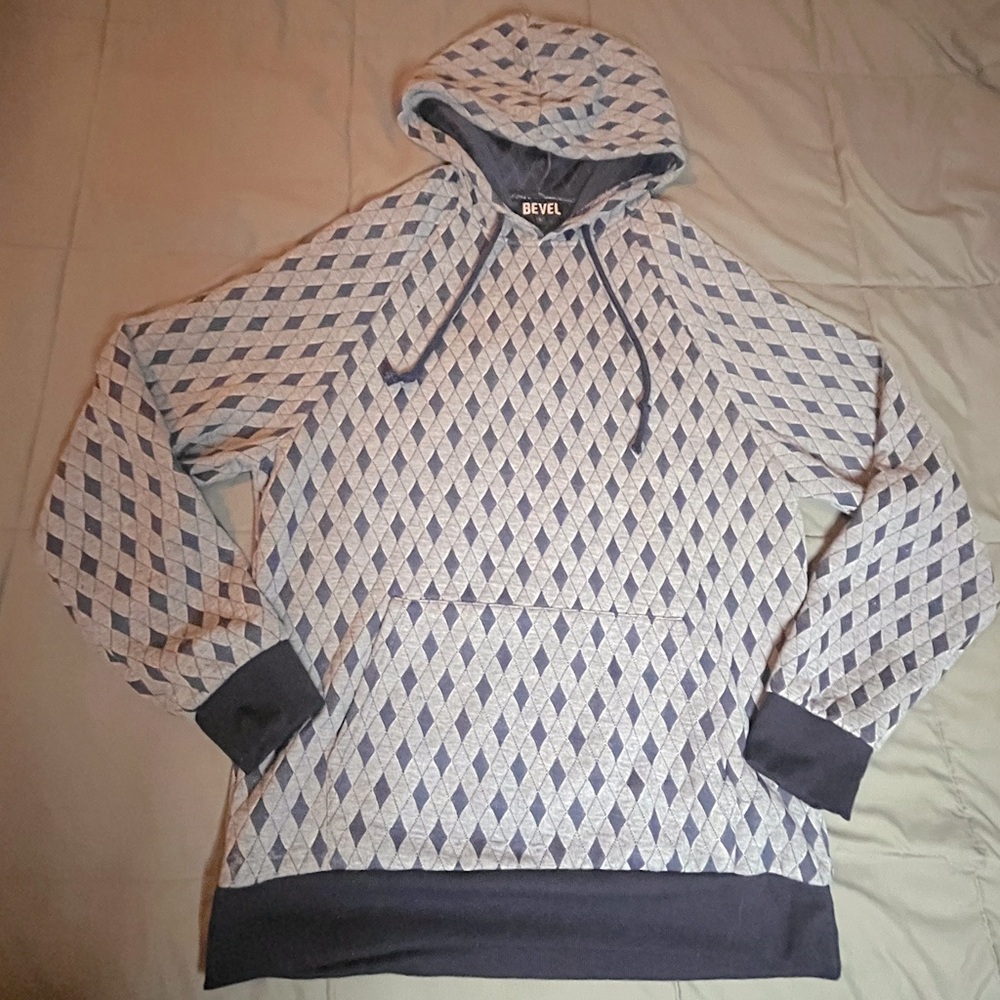 Bevel Men's Blue Diamond Hoodie – Size Large‎